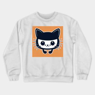 Cartoon cat character icon logo Crewneck Sweatshirt